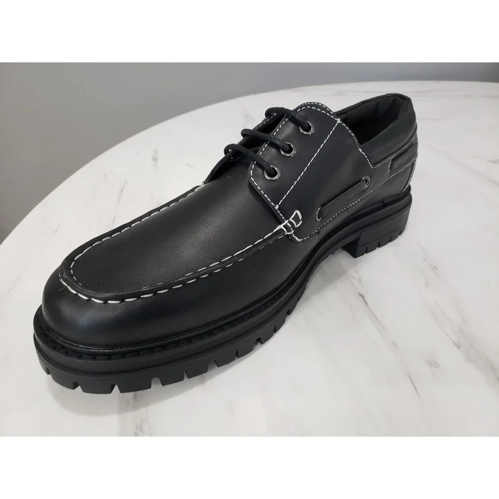 ASOS‎ SIZE 10 / EURO 43 CHUNKY LACE UP BOAT SHOES lug sole mens y2k Goth Dress